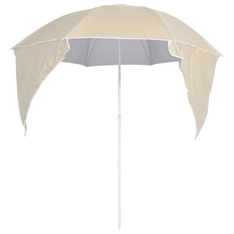 Beach Parasol with Side Walls Sand 215 cm