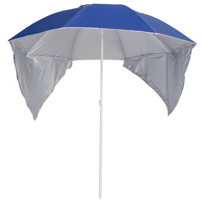 Beach Parasol with Side Walls Blue 215 cm