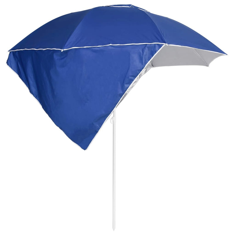 Beach Parasol with Side Walls Blue 215 cm