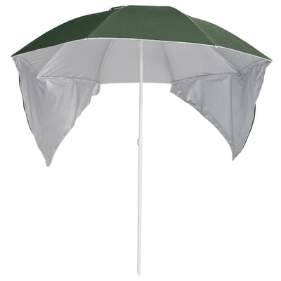 Beach Parasol with Side Walls Green 215 cm