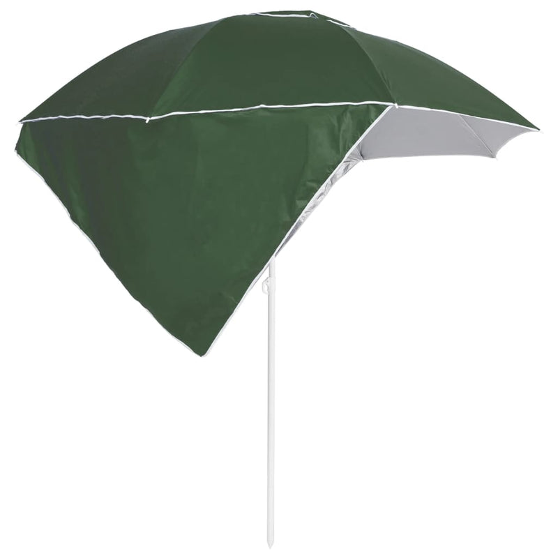 Beach Parasol with Side Walls Green 215 cm