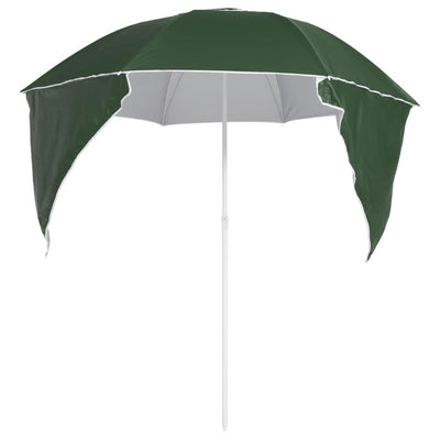 Beach Parasol with Side Walls Green 215 cm