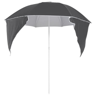 Beach Parasol with Side Walls Anthracite 215 cm