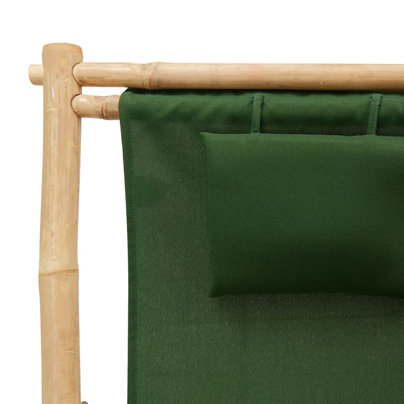 Deck Chair Bamboo and Canvas Green