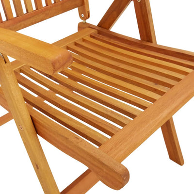 Folding Garden Chairs 2 pcs Solid Wood Eucalyptus