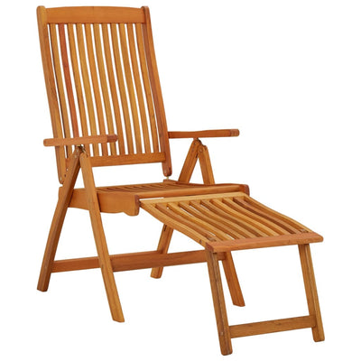 Folding Garden Chairs with Footrests 2 pcs Solid Wood Eucalyptus