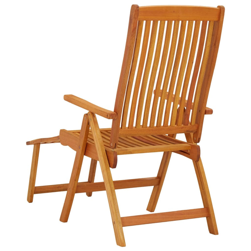 Folding Garden Chairs with Footrests 2 pcs Solid Wood Eucalyptus