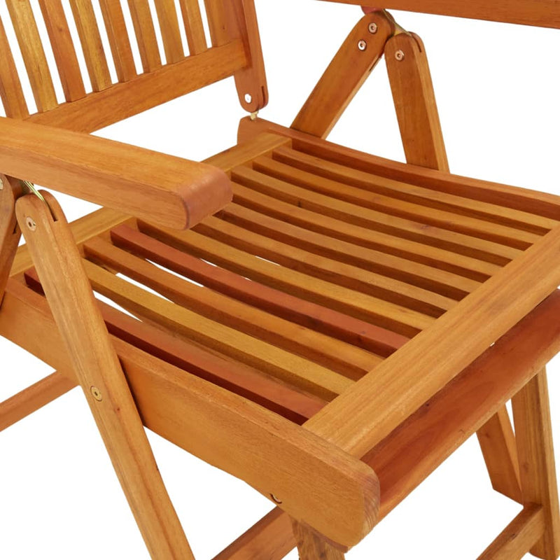 Folding Garden Chairs with Footrests 2 pcs Solid Wood Eucalyptus