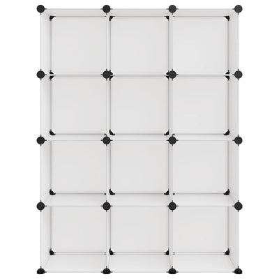 Storage Cube Organiser with 12 Cubes Transparent PP