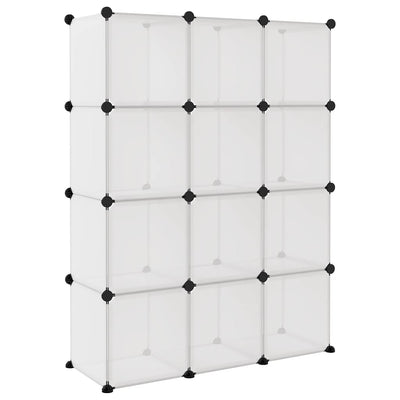 Storage Cube Organiser with 12 Cubes Transparent PP