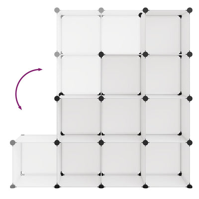 Storage Cube Organiser with 12 Cubes Transparent PP