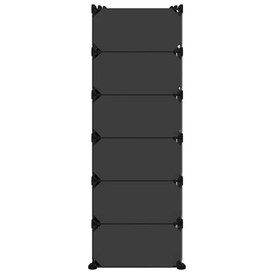 Shoe Rack Black 94.5x36.5x106 cm PP