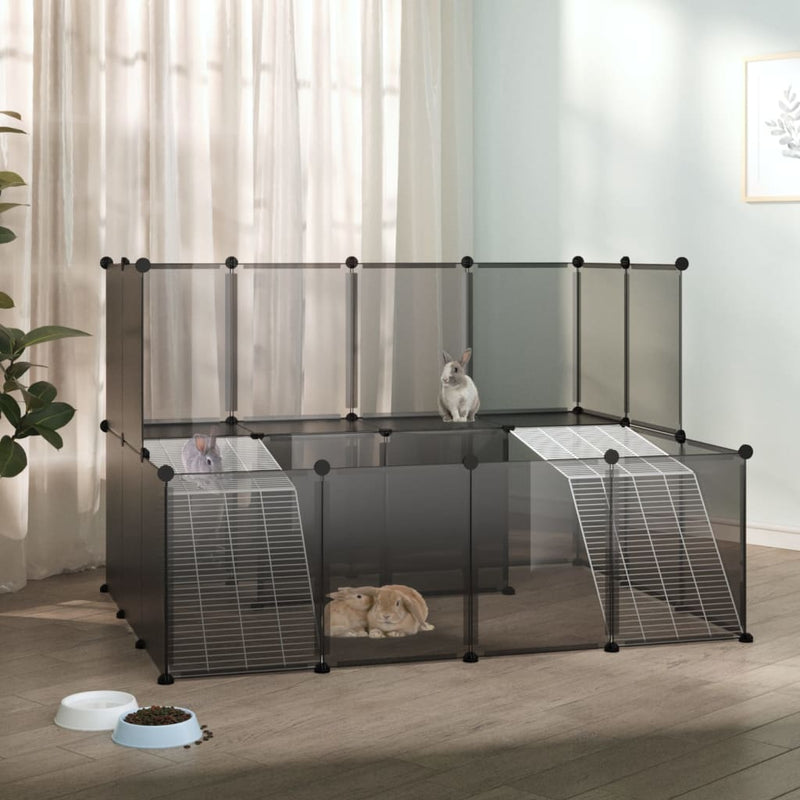 Small Animal Cage Black 143x107x93 cm PP and Steel