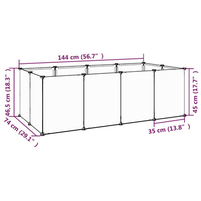 Small Animal Cage Transparent 144x74x46.5 cm PP and Steel