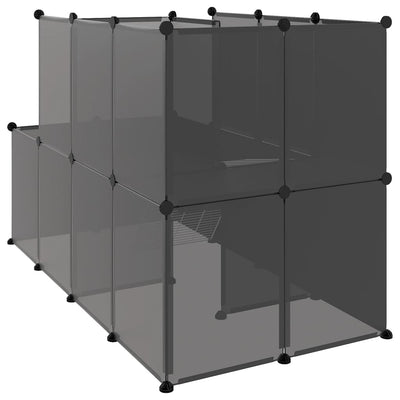 Small Animal Cage Black 142x74x93 cm PP and Steel