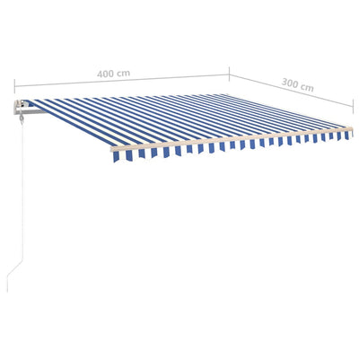 Automatic Retractable Awning 400x300 cm Blue and White