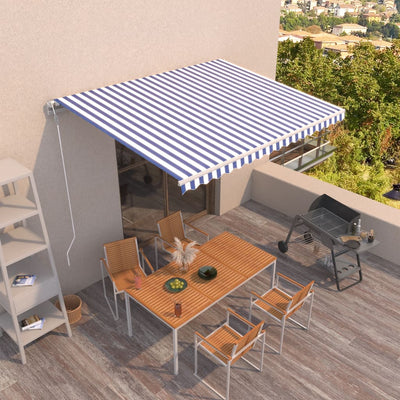 Automatic Retractable Awning 400x300 cm Blue and White