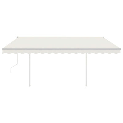 Automatic Retractable Awning with Posts 4x3 m Cream