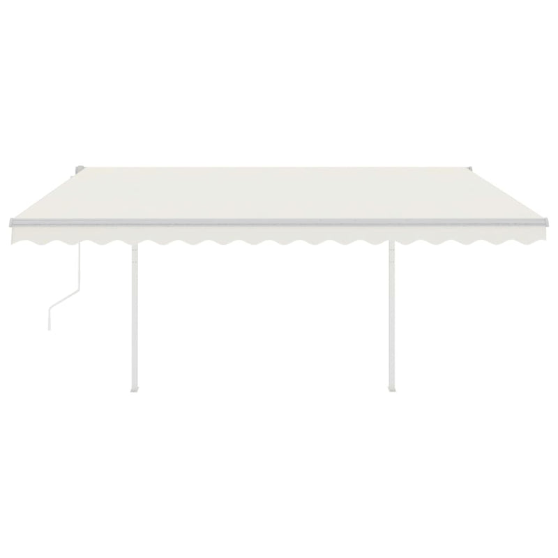 Automatic Retractable Awning with Posts 4x3 m Cream