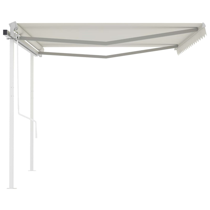 Automatic Retractable Awning with Posts 4x3 m Cream