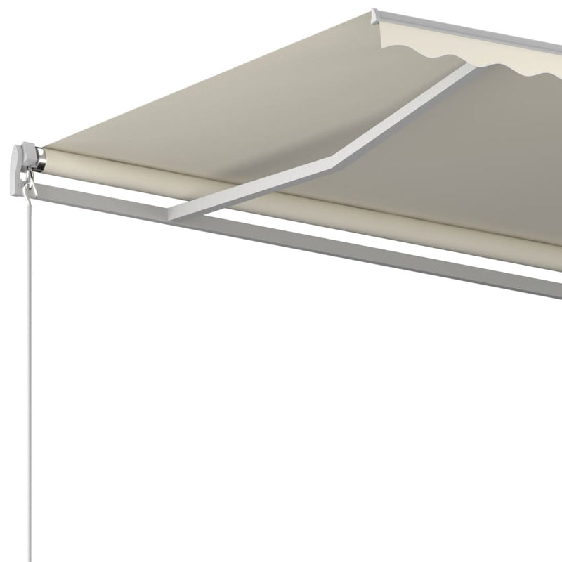 Automatic Retractable Awning with Posts 4x3 m Cream