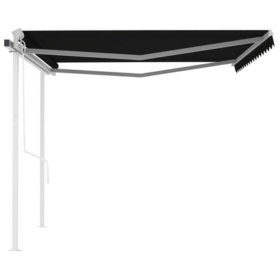 Automatic Retractable Awning with Posts 4.5x3 m Anthracite