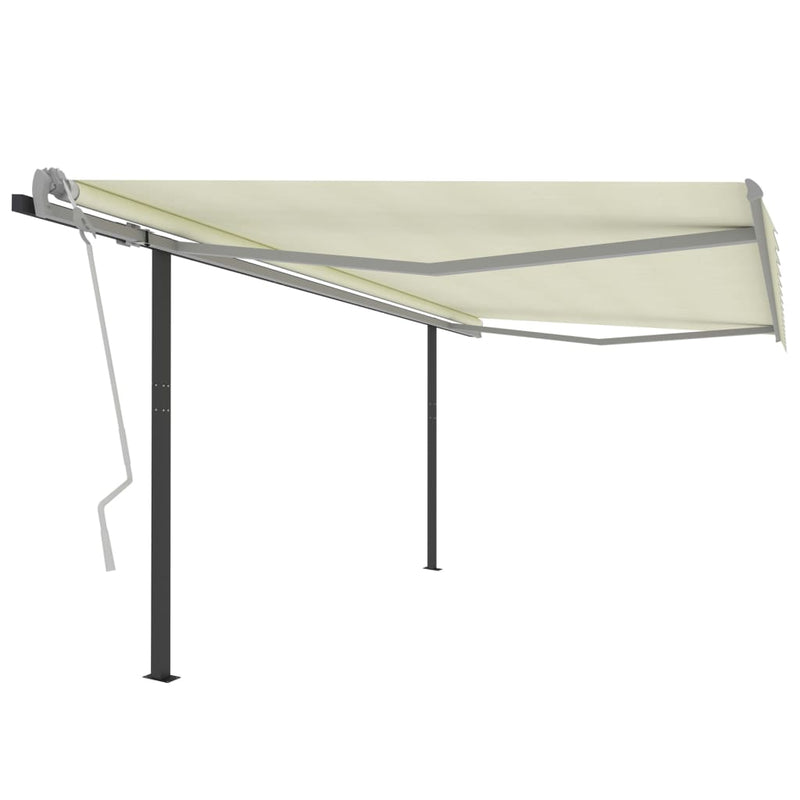 Automatic Retractable Awning with Posts 4x3 m Cream