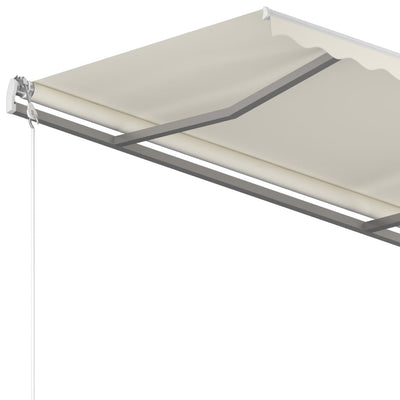 Automatic Retractable Awning with Posts 4x3 m Cream