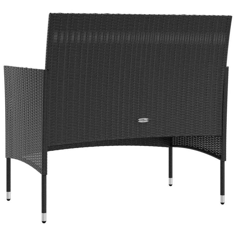 8 Piece Garden Lounge Set with Cushions Poly Rattan Black