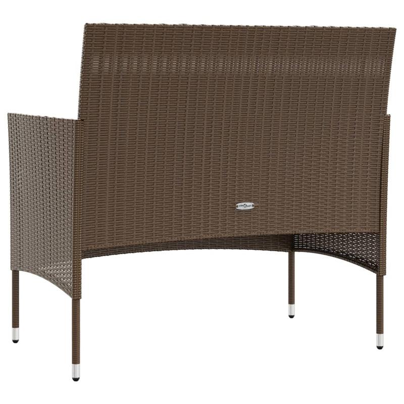 8 Piece Garden Lounge Set with Cushions Poly Rattan Brown