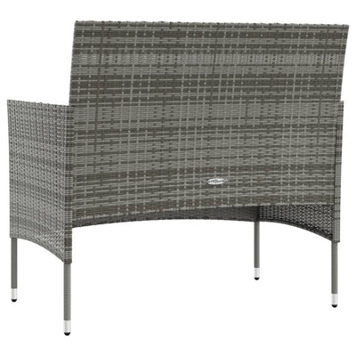 8 Piece Garden Lounge Set with Cushions Poly Rattan Grey