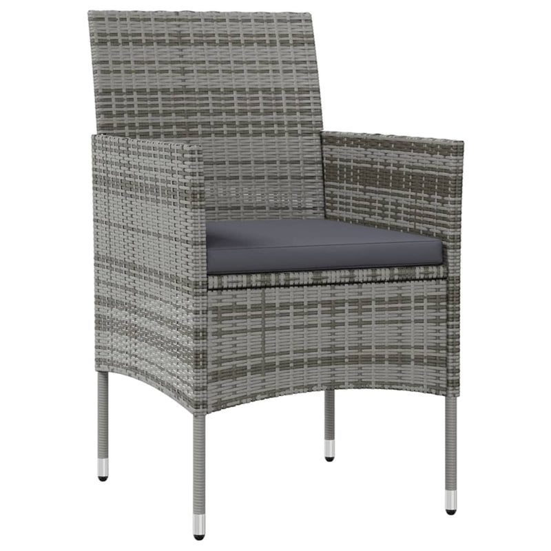 8 Piece Garden Lounge Set with Cushions Poly Rattan Grey