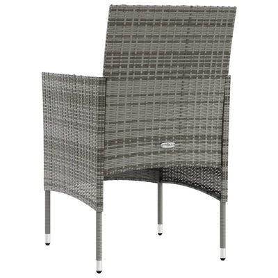 8 Piece Garden Lounge Set with Cushions Poly Rattan Grey