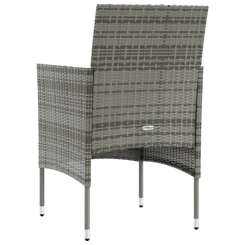 8 Piece Garden Lounge Set with Cushions Poly Rattan Grey