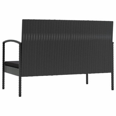 16 Piece Garden Lounge Set with Cushions Poly Rattan Black