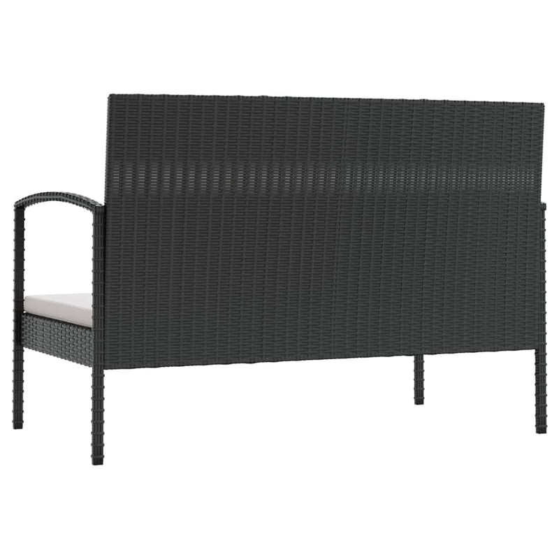 8 Piece Garden Lounge Set with Cushions Poly Rattan Black