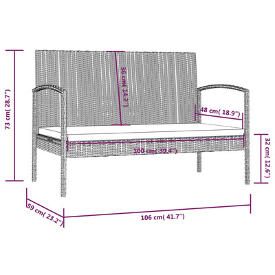 8 Piece Garden Lounge Set with Cushions Poly Rattan Black