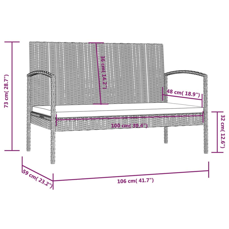 16 Piece Garden Lounge Set with Cushions Poly Rattan Black