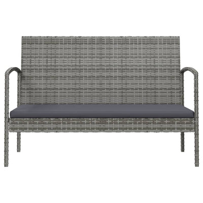 8 Piece Garden Lounge Set with Cushions Poly Rattan Grey