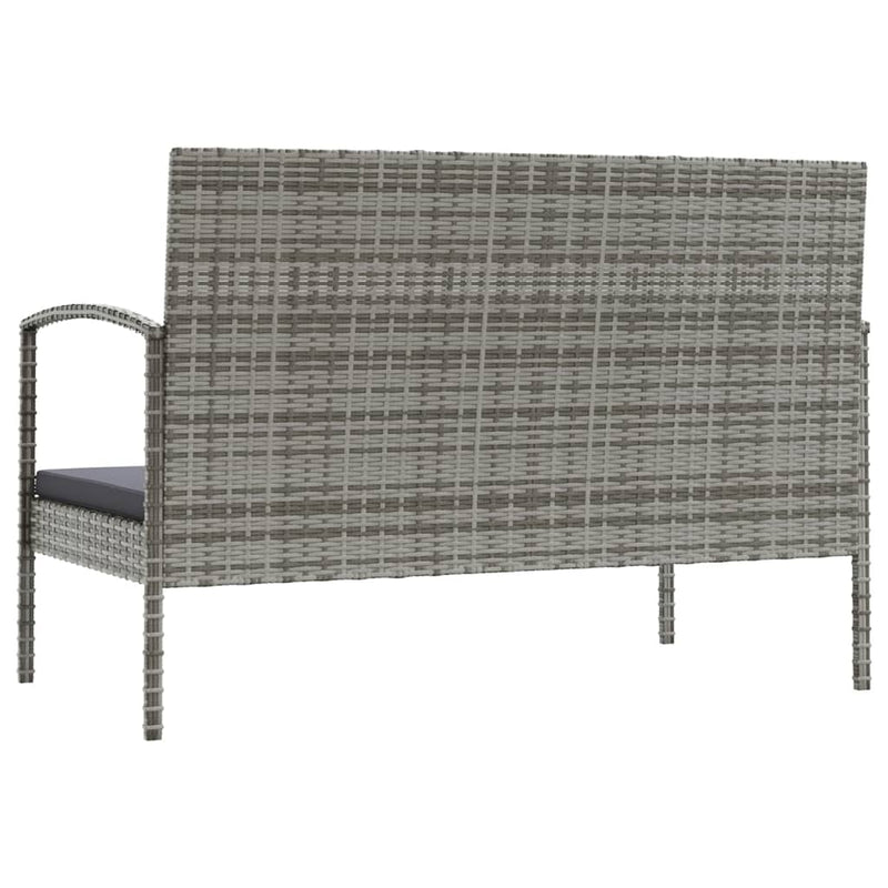 8 Piece Garden Lounge Set with Cushions Poly Rattan Grey