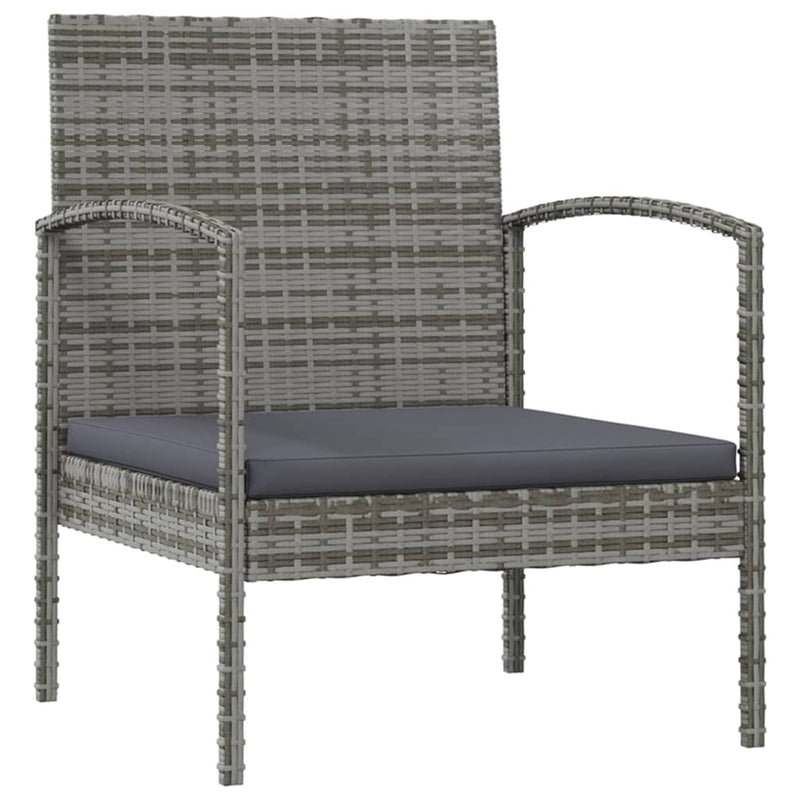 8 Piece Garden Lounge Set with Cushions Poly Rattan Grey