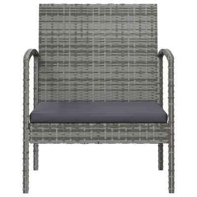 8 Piece Garden Lounge Set with Cushions Poly Rattan Grey