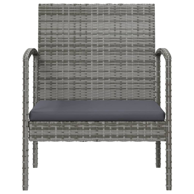 8 Piece Garden Lounge Set with Cushions Poly Rattan Grey