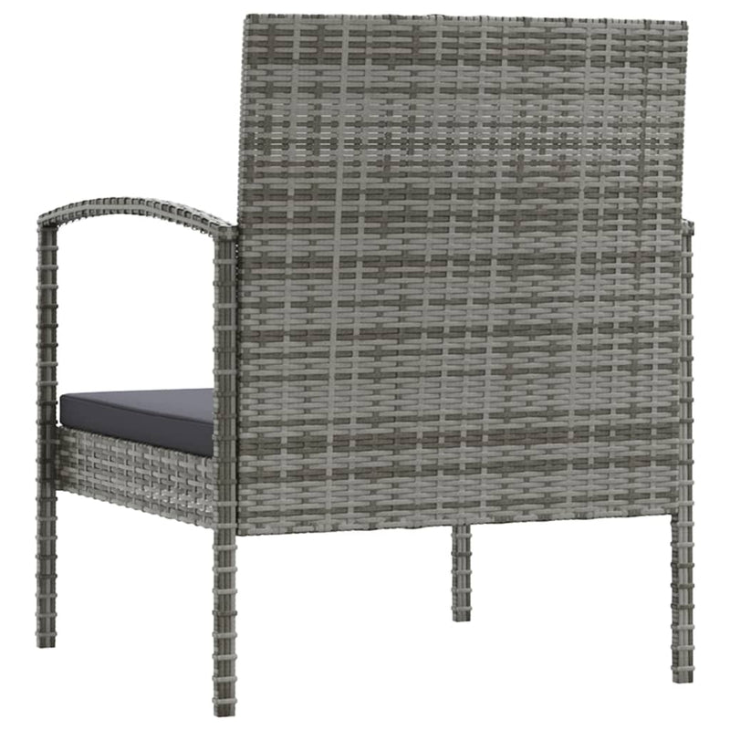 8 Piece Garden Lounge Set with Cushions Poly Rattan Grey