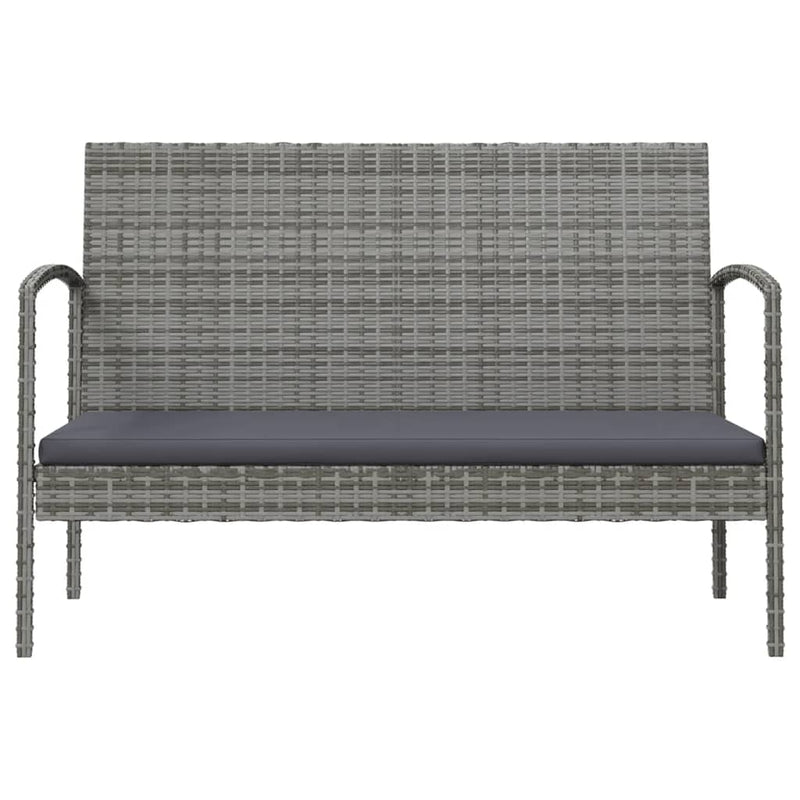 16 Piece Garden Lounge Set with Cushions Poly Rattan Grey