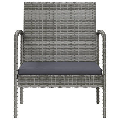 16 Piece Garden Lounge Set with Cushions Poly Rattan Grey