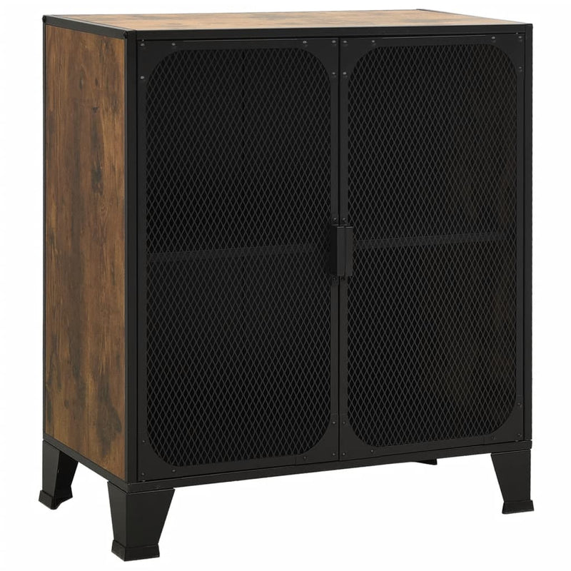 Storage Cabinets 2 pcs Rustic Brown 72x36x82 cm Metal and MDF