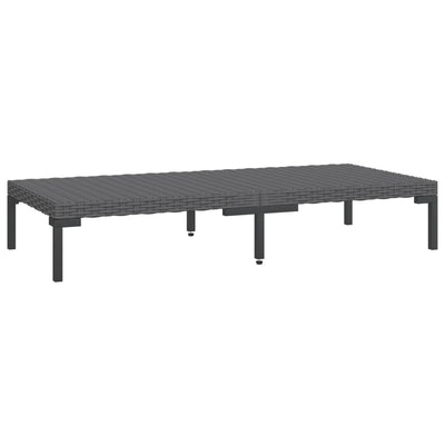 Garden Coffee Table Dark Grey Half Round Poly Rattan