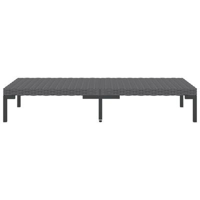 Garden Coffee Table Dark Grey Half Round Poly Rattan