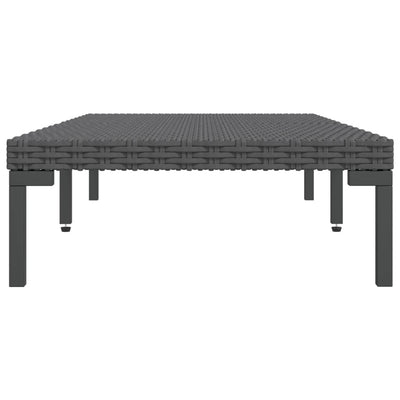 Garden Coffee Table Dark Grey Half Round Poly Rattan